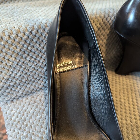 Jeffrey campbell black wedge leather shoes - Picture 3 of 6